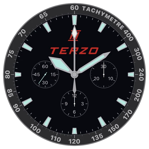 ライトモードの ChronoSet クロノグラフウォッチフェイス