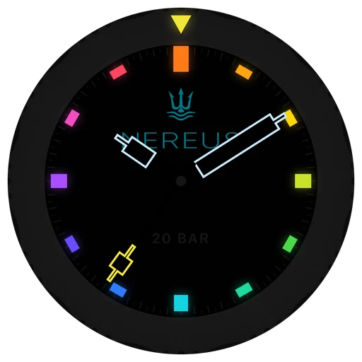 Premium-Zifferblatt Diver von ChronoSet im dunklen Modus