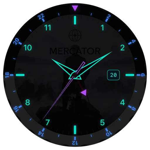 Cadran GMT premium ChronoSet en mode sombre