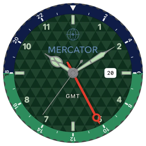 ChronoSet-Zifferblatt GMT im hellen Modus